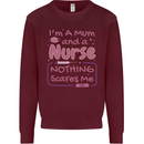 Mum and a Nurse Funny Mothers Day Gift Kids Sweatshirt Jumper Maroon