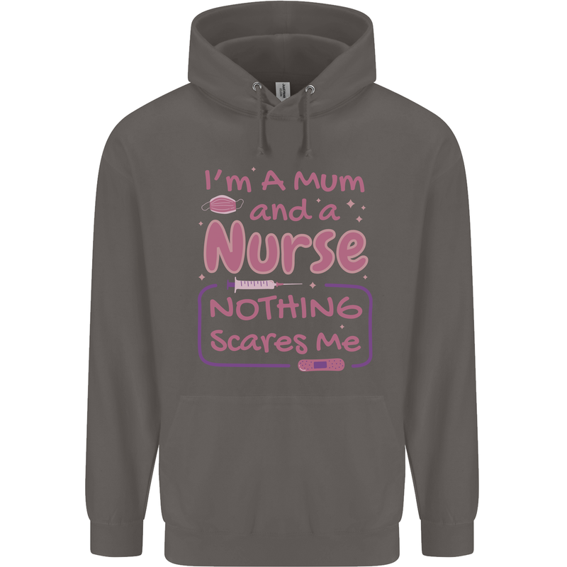 Mum and a Nurse Funny Mothers Day Gift Mens 80% Cotton Hoodie Charcoal