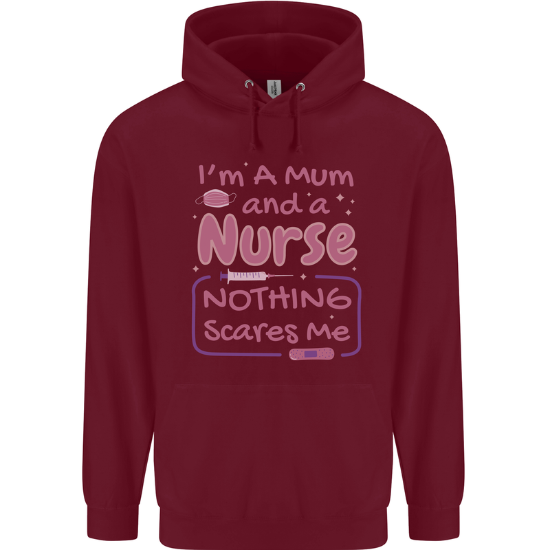 Mum and a Nurse Funny Mothers Day Gift Mens 80% Cotton Hoodie Maroon