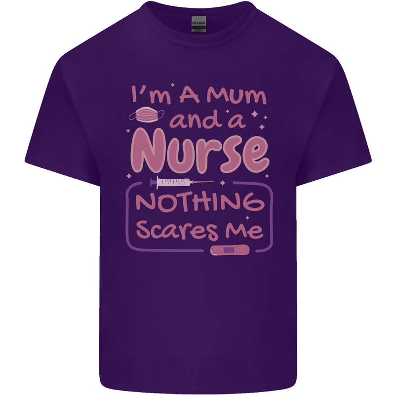 Mum and a Nurse Funny Mothers Day Gift Mens Cotton T-Shirt Tee Top Purple