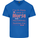 Mum and a Nurse Funny Mothers Day Gift Mens V-Neck Cotton T-Shirt Royal Blue