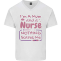 Mum and a Nurse Funny Mothers Day Gift Mens V-Neck Cotton T-Shirt White