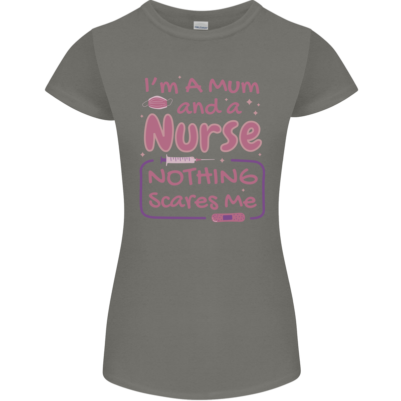 Mum and a Nurse Funny Mothers Day Gift Womens Petite Cut T-Shirt Charcoal