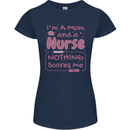 Mum and a Nurse Funny Mothers Day Gift Womens Petite Cut T-Shirt Navy Blue