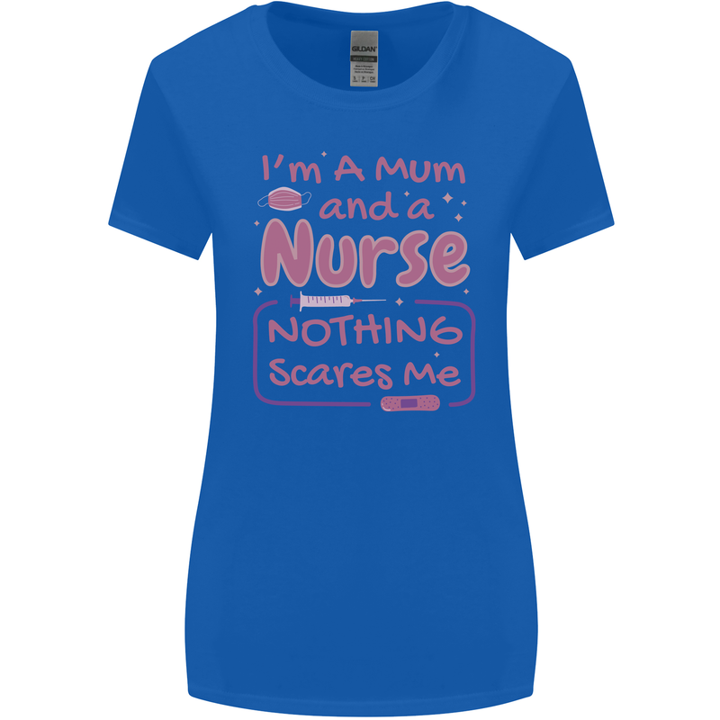 Mum and a Nurse Funny Mothers Day Gift Womens Wider Cut T-Shirt Royal Blue