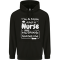 Mum and a Nurse Nothing Scares Me Mothers Day Childrens Kids Hoodie Black
