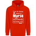 Mum and a Nurse Nothing Scares Me Mothers Day Childrens Kids Hoodie Bright Red