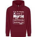 Mum and a Nurse Nothing Scares Me Mothers Day Childrens Kids Hoodie Maroon