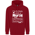 Mum and a Nurse Nothing Scares Me Mothers Day Childrens Kids Hoodie Red