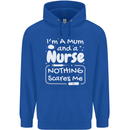 Mum and a Nurse Nothing Scares Me Mothers Day Childrens Kids Hoodie Royal Blue