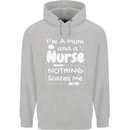 Mum and a Nurse Nothing Scares Me Mothers Day Childrens Kids Hoodie Sports Grey