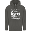 Mum and a Nurse Nothing Scares Me Mothers Day Childrens Kids Hoodie Storm Grey