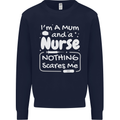 Mum and a Nurse Nothing Scares Me Mothers Day Kids Sweatshirt Jumper Navy Blue