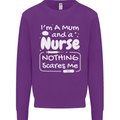 Mum and a Nurse Nothing Scares Me Mothers Day Kids Sweatshirt Jumper Purple