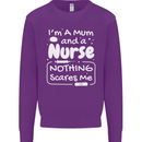 Mum and a Nurse Nothing Scares Me Mothers Day Kids Sweatshirt Jumper Purple