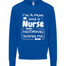 Mum and a Nurse Nothing Scares Me Mothers Day Kids Sweatshirt Jumper Royal Blue