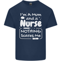 Mum and a Nurse Nothing Scares Me Mothers Day Kids T-Shirt Childrens Navy Blue