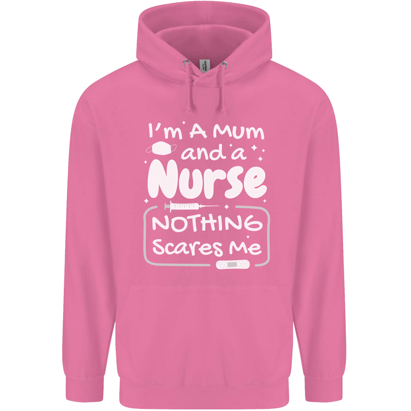 Mum and a Nurse Nothing Scares Me Mothers Day Mens 80% Cotton Hoodie Azelea