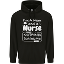 Mum and a Nurse Nothing Scares Me Mothers Day Mens 80% Cotton Hoodie Black
