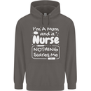 Mum and a Nurse Nothing Scares Me Mothers Day Mens 80% Cotton Hoodie Charcoal