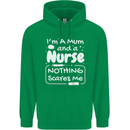 Mum and a Nurse Nothing Scares Me Mothers Day Mens 80% Cotton Hoodie Irish Green
