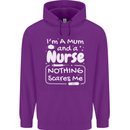 Mum and a Nurse Nothing Scares Me Mothers Day Mens 80% Cotton Hoodie Purple