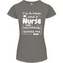 Mum and a Nurse Nothing Scares Me Mothers Day Womens Petite Cut T-Shirt Charcoal