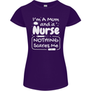 Mum and a Nurse Nothing Scares Me Mothers Day Womens Petite Cut T-Shirt Purple