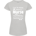 Mum and a Nurse Nothing Scares Me Mothers Day Womens Petite Cut T-Shirt Sports Grey