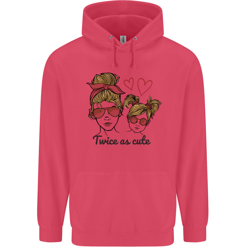 Mummy & Daughter Twice as Cute Mommy Childrens Kids Hoodie Heliconia