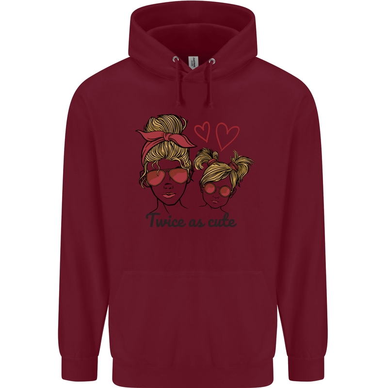 Mummy & Daughter Twice as Cute Mommy Childrens Kids Hoodie Maroon