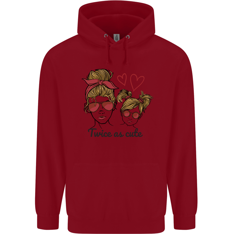 Mummy & Daughter Twice as Cute Mommy Childrens Kids Hoodie Red