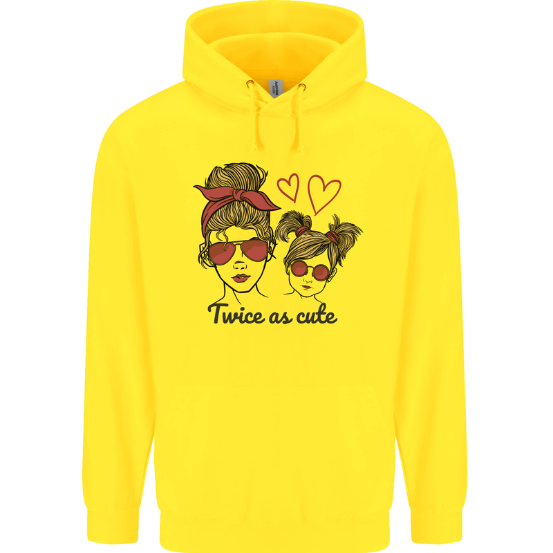 Mummy & Daughter Twice as Cute Mommy Childrens Kids Hoodie Yellow