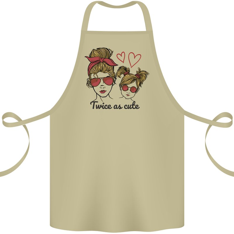 Mummy & Daughter Twice as Cute Mommy Cotton Apron 100% Organic Khaki