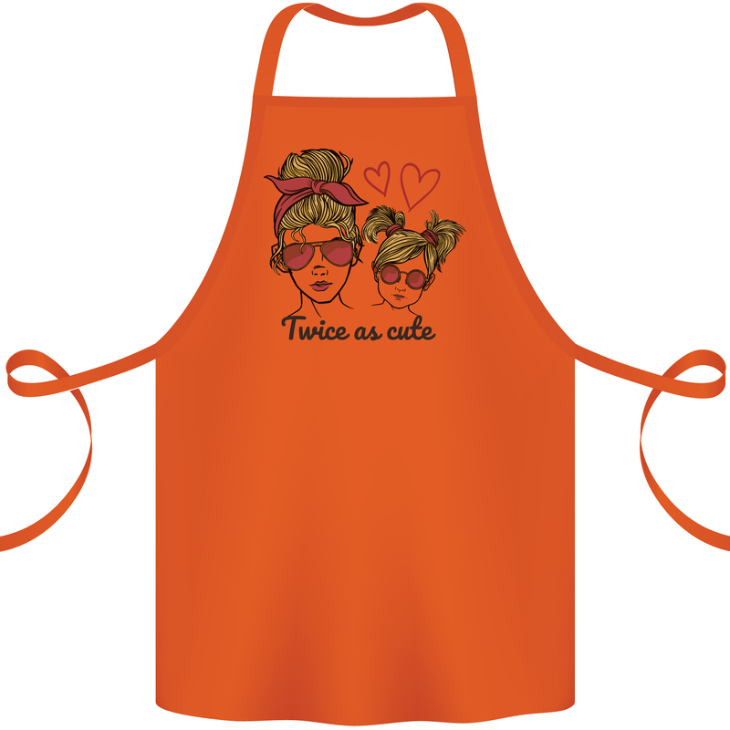 Mummy & Daughter Twice as Cute Mommy Cotton Apron 100% Organic Orange