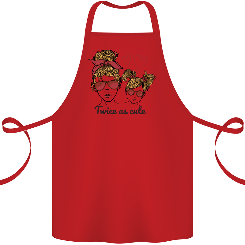 Mummy & Daughter Twice as Cute Mommy Cotton Apron 100% Organic Red