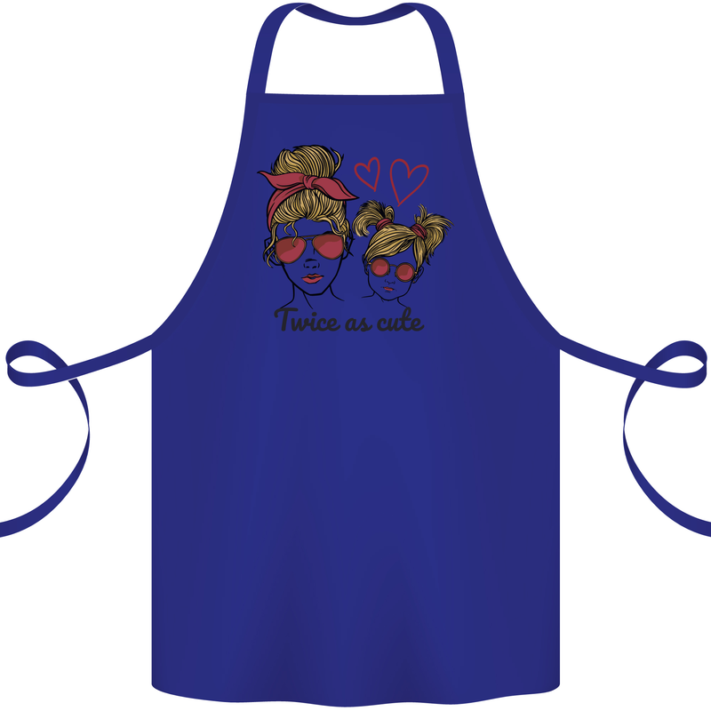 Mummy & Daughter Twice as Cute Mommy Cotton Apron 100% Organic Royal Blue