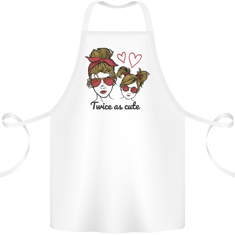 Mummy & Daughter Twice as Cute Mommy Cotton Apron 100% Organic White