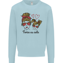 Mummy & Daughter Twice as Cute Mommy Kids Sweatshirt Jumper Light Blue