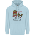 Mummy & Daughter Twice as Cute Mommy Mens 80% Cotton Hoodie Light Blue
