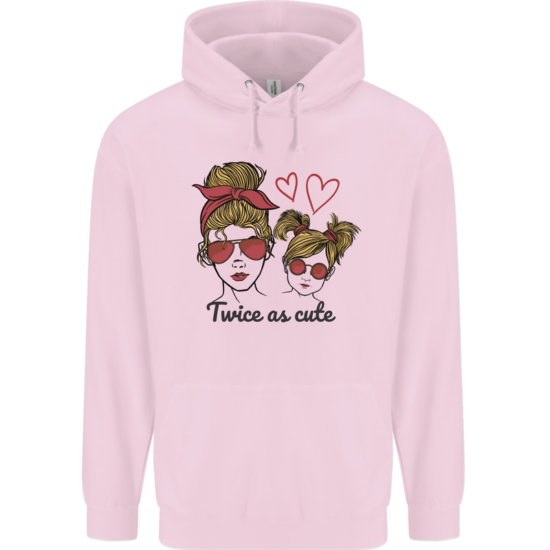 Mummy & Daughter Twice as Cute Mommy Mens 80% Cotton Hoodie Light Pink