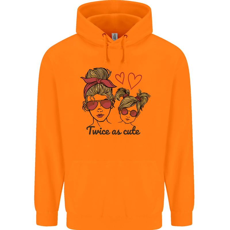 Mummy & Daughter Twice as Cute Mommy Mens 80% Cotton Hoodie Orange