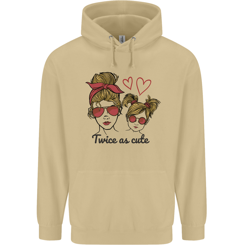 Mummy & Daughter Twice as Cute Mommy Mens 80% Cotton Hoodie Sand