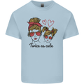 Mummy & Daughter Twice as Cute Mommy Mens Cotton T-Shirt Tee Top Light Blue