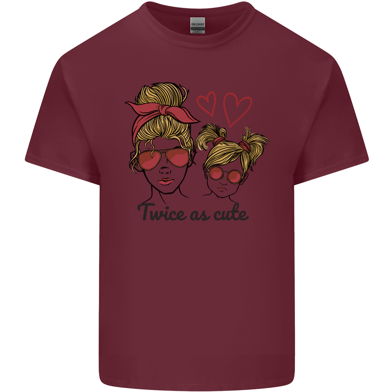 Mummy & Daughter Twice as Cute Mommy Mens Cotton T-Shirt Tee Top Maroon