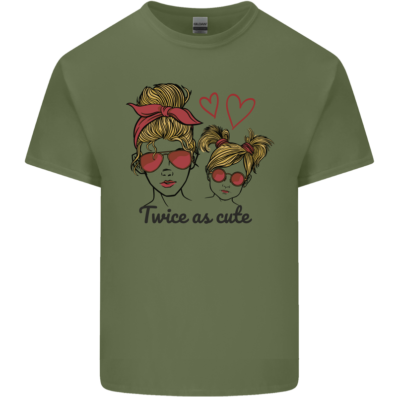 Mummy & Daughter Twice as Cute Mommy Mens Cotton T-Shirt Tee Top Military Green