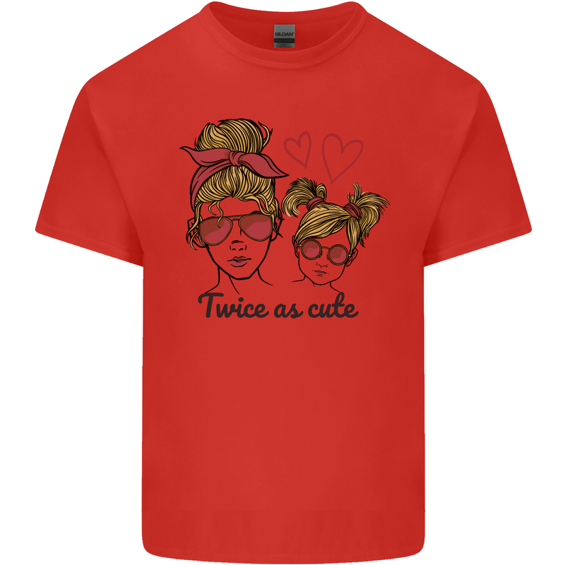 Mummy & Daughter Twice as Cute Mommy Mens Cotton T-Shirt Tee Top Red