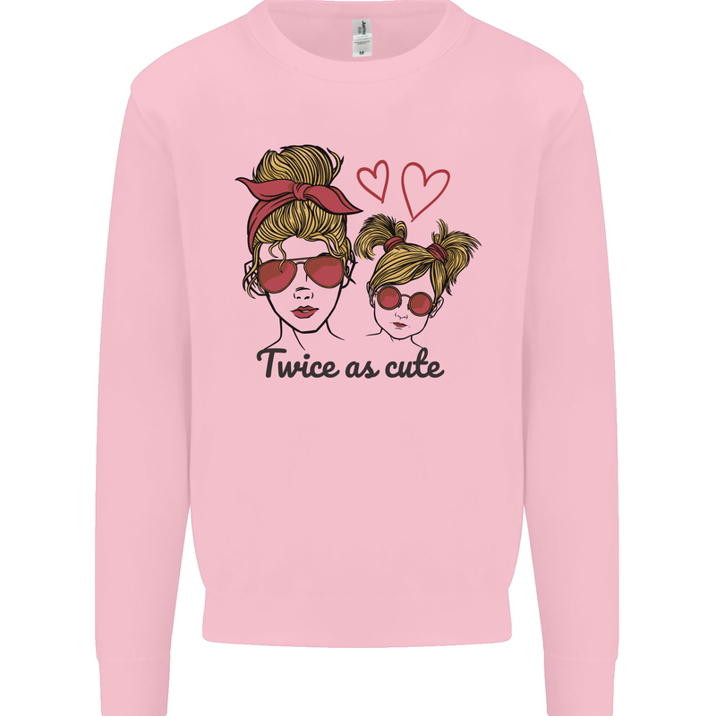 Mummy & Daughter Twice as Cute Mommy Mens Sweatshirt Jumper Light Pink