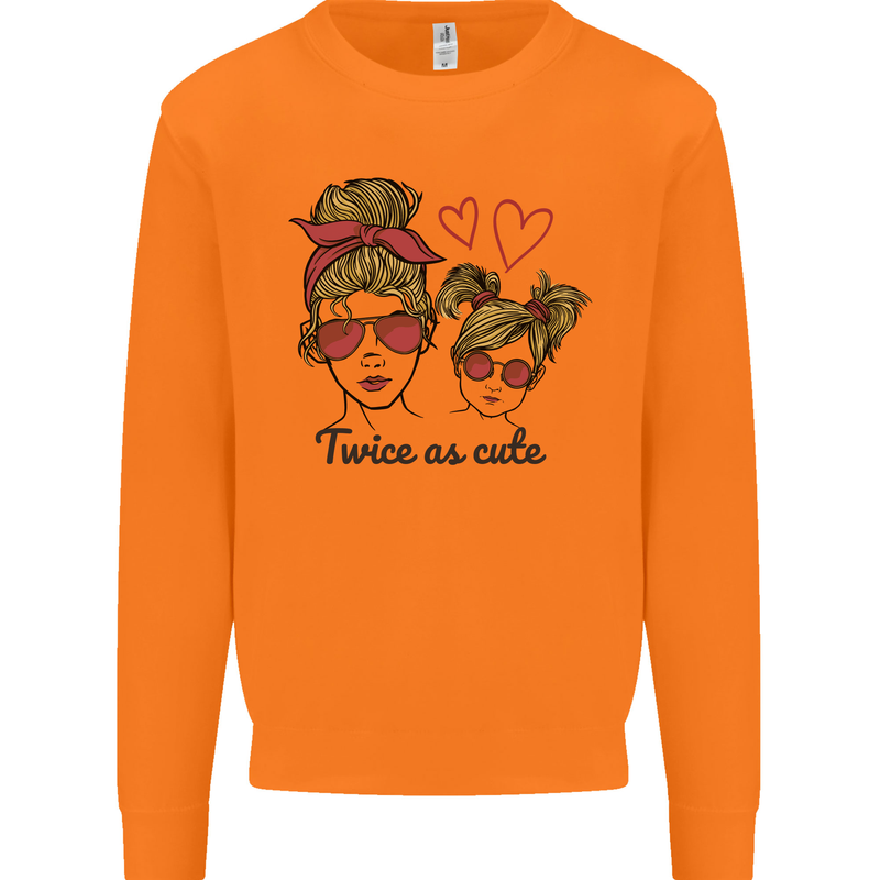 Mummy & Daughter Twice as Cute Mommy Mens Sweatshirt Jumper Orange