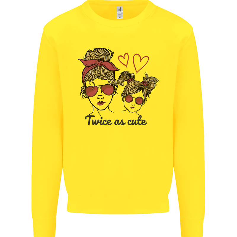 Mummy & Daughter Twice as Cute Mommy Mens Sweatshirt Jumper Yellow